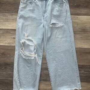 Juniors jeans 11 great smoky high waist mom fit baggy cropped EUC‎